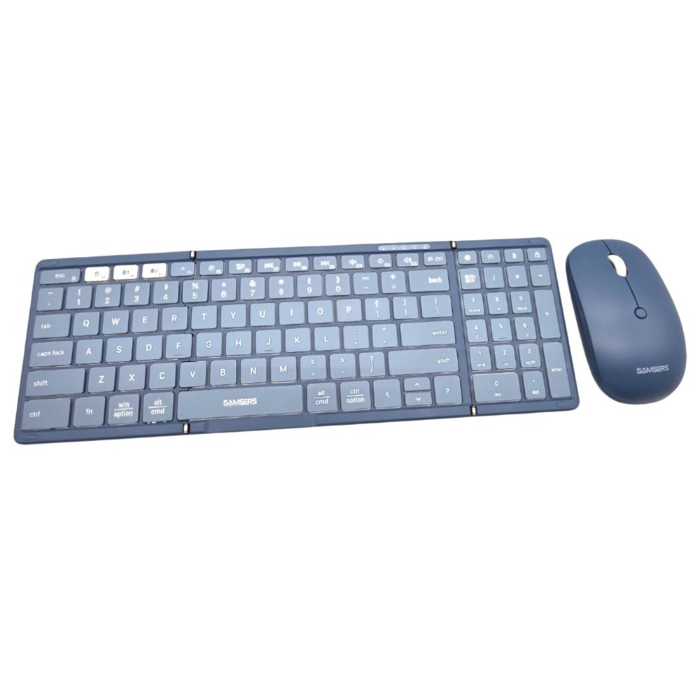 Samsers Foldable Bluetooth Keyboard Mouse Combo 2.4G‎ BT5 Travel Full Size
